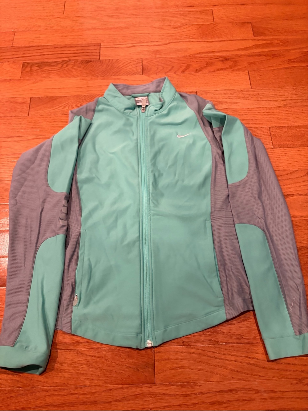 Nike Women's Aqua & Gray Full-Zip Bomber Jacket